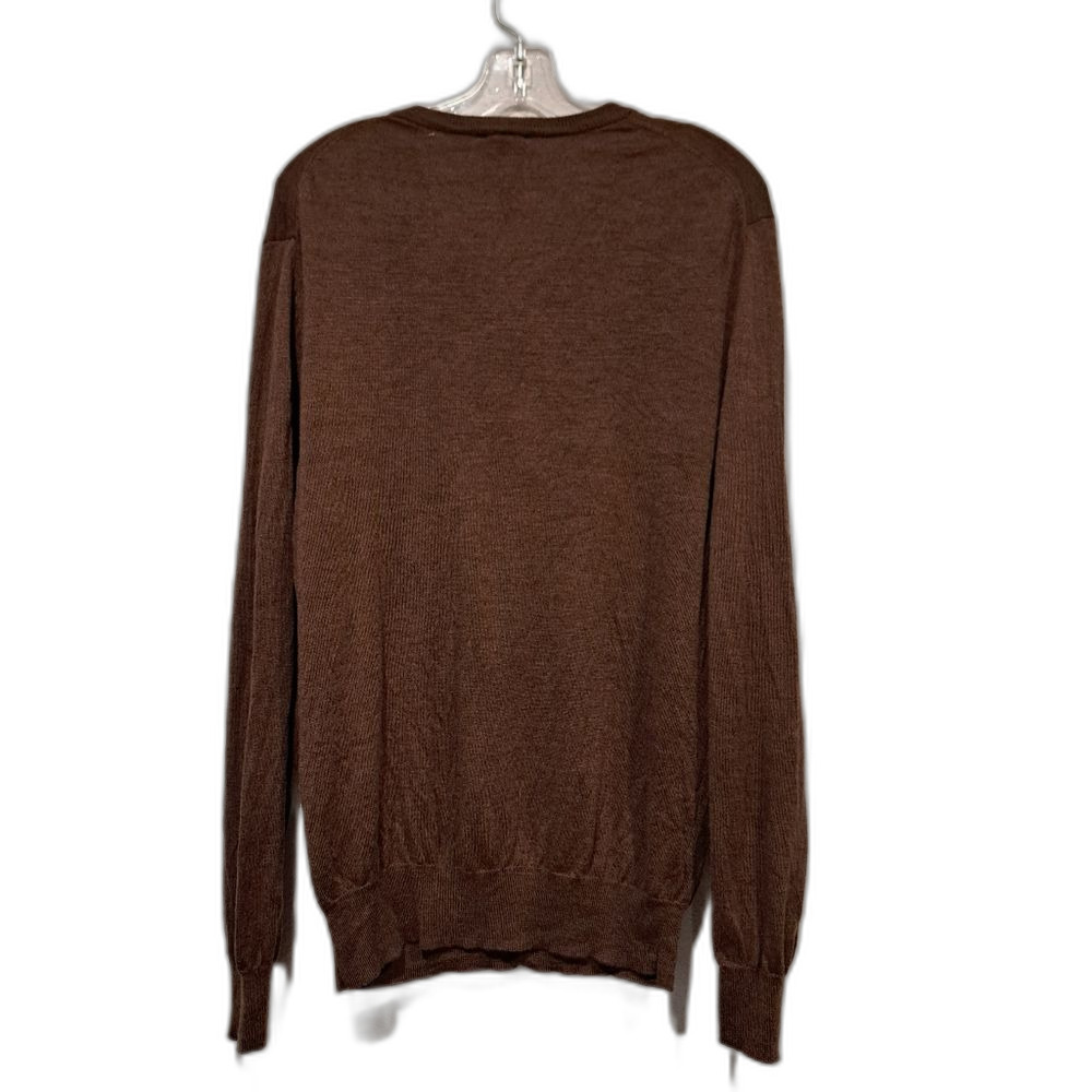 JoS. A. Bank Traveler 100% merino wool v-neck sweater lightweight brown size L - Picture 5 of 5